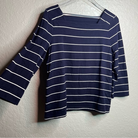 Talbots Striped 3 Quarter Inch Top - Picture 3 of 8